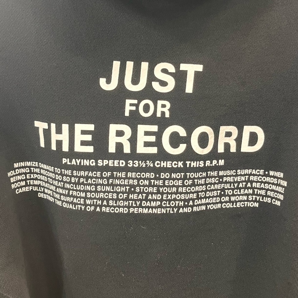 H&M Just For The Record Oversized Graphic Hoodie Black Unisex Men’s M - Picture 6 of 6